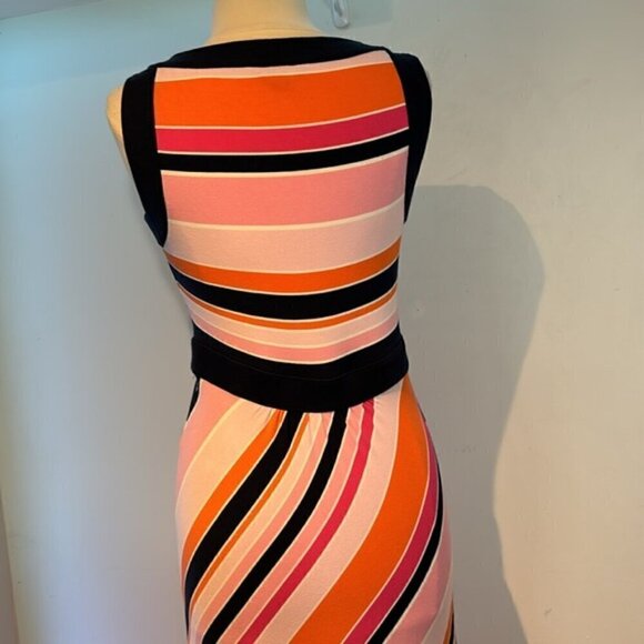 Land’s end stretch Lycra striped maxi dress size small - Picture 3 of 14